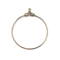 4 anneaux créoles pour boucles d'oreilles vieil argent