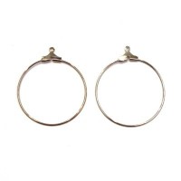 Supports créoles 30mm pour boucles d'oreilles vieil argent
