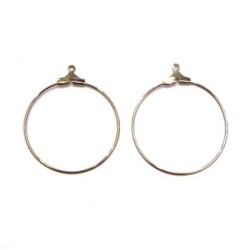 Supports créoles 30mm pour boucles d'oreilles vieil argent