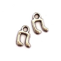 5 Breloques note de musique argent vieilli 12mm