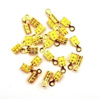 Embouts pince lacet fins 2x8mm dorés x50