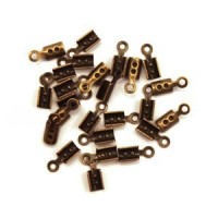 Embouts pince lacet fins 2x8mm bronze x50