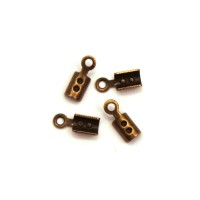 Embouts pince lacet fins 2x8mm bronze x10