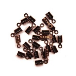 Embouts pince lacet fins 2x8mm cuivre x50