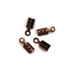 Embouts pince lacet fins 2x8mm cuivre x10