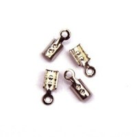 Embouts pince lacet fins 2x8mm vieil argent x10