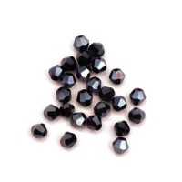 50 Perles toupie verre 4mm hématite