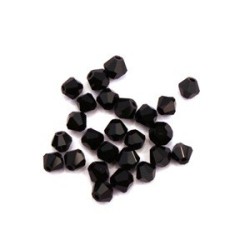 50 perles toupie verre 4mm noir