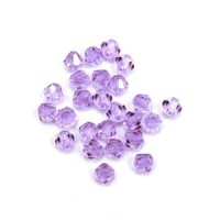 Perle toupie verre 4mm lilas x50