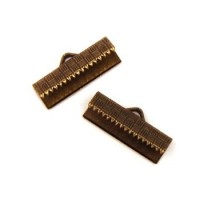 Embout Ruban - Serre fils 19mm bronze - Perlasara