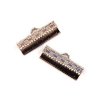 Embout Ruban - Serre fils 19mm vieil argent - Perlasara