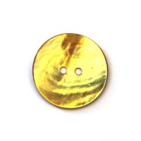 6 Boutons nacre 25mm jaune pâle