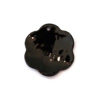 Pendentif nacre fleur 26mm noir
