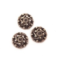 Perles CCB imitation métal - 10 perles coupelles 12mm argent vieilli