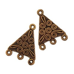2 Connecteurs chandelier triangle 22mm bronze