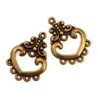 4 Connecteurs chandelier 26mm bronze