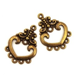 4 Connecteurs chandelier 26mm bronze