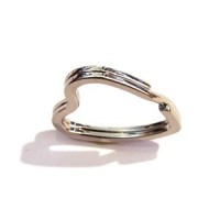 Anneau porte clés coeur 32mm vieil argent