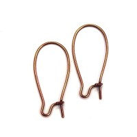 Crochets d'oreilles fil 25mm cuivre 4 paires