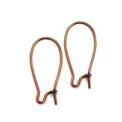 Crochets d'oreilles fil 25mm cuivre 4 paires