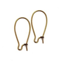 Crochets d'oreilles fil 25mm bronze 4 paires