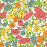 Biais Liberty Poppy and Daisy jaune x 10cm