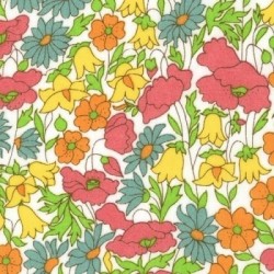 Biais Liberty Poppy and Daisy jaune x 10cm
