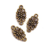 Perle breloque connecteur bronze 16mm x6