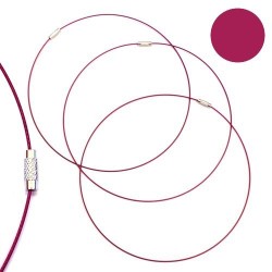 Tour de cou fil cable rose framboise