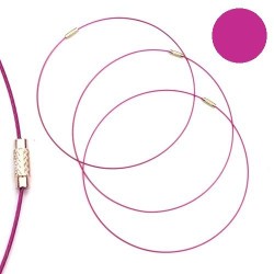 Tour de cou fil cable rose magenta