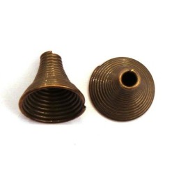 4 Coupelles cone spirale 10mm bronze