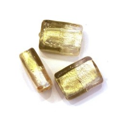 Perle en verre feuille d’argent