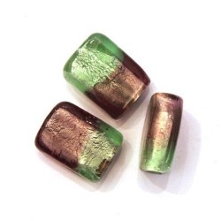 Perle en verre feuille d’argent