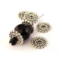 Perle intercalaire rondelle roue argent