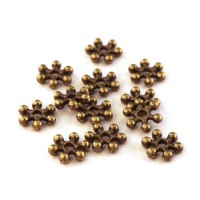 Perles intercalaires flocon neige bronze