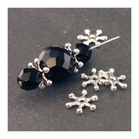 Perles rondelles flocon neige argenté