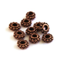 Perle intercalaire gros trou cuivre