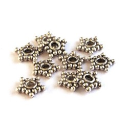 Perle intercalaire étoile vieil argent