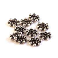 Perle intercalaire roue à picots argent