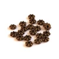 Perle mini rondelle métal bronze