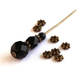 Perles mini rondelles bronze