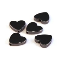 Perles coeur en hématite 10mm x5