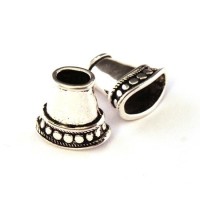 Perle coupelle cône évasée 15mm vieil argent x2