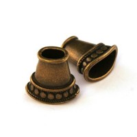 Perle coupelle cône évasée 15mm bronze x2