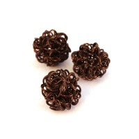 Perle boule en fil chocolat 12mm