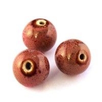 Perle céramique 15mm rose