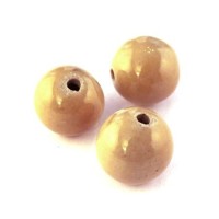 Perle en céramique beige 15mm