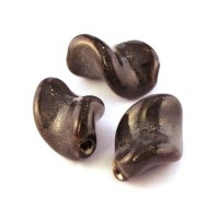 Perle en céramique torsade gris