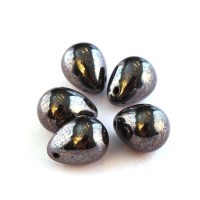 perle goutte en verre hématite