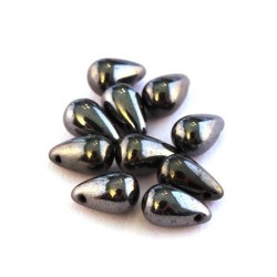 perles gouttes en verre hématite